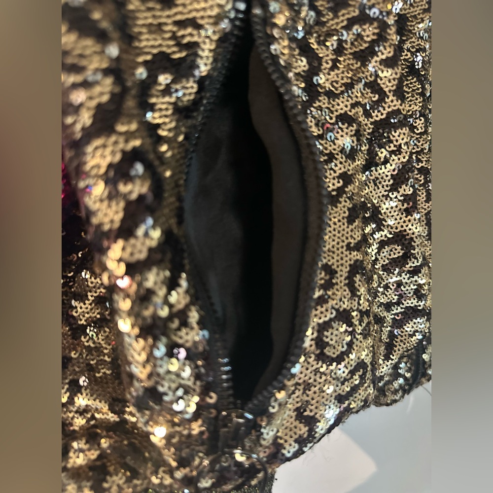 Splash Sequin Bomber Jacket in Silver and Purple - Picture 5 of 11